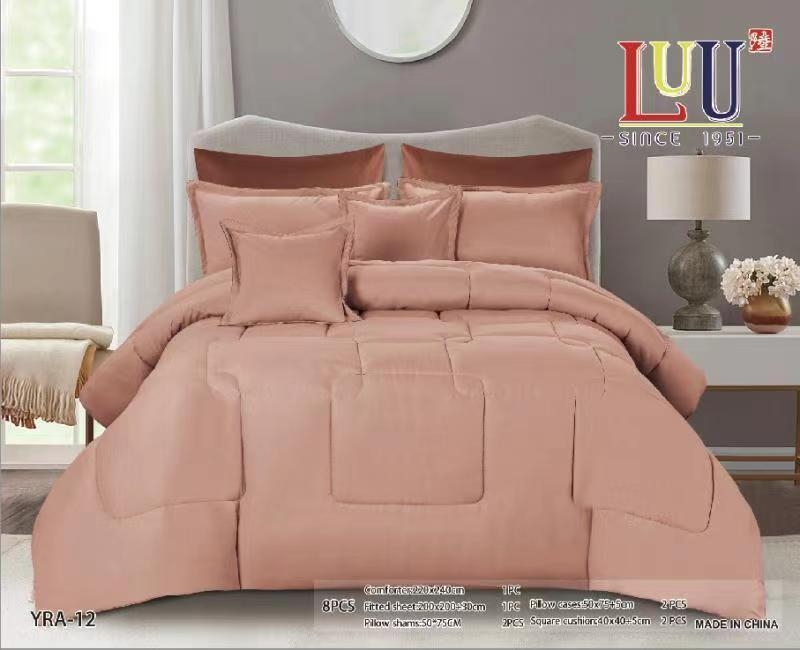 لحاف سرير كبير لون بينك