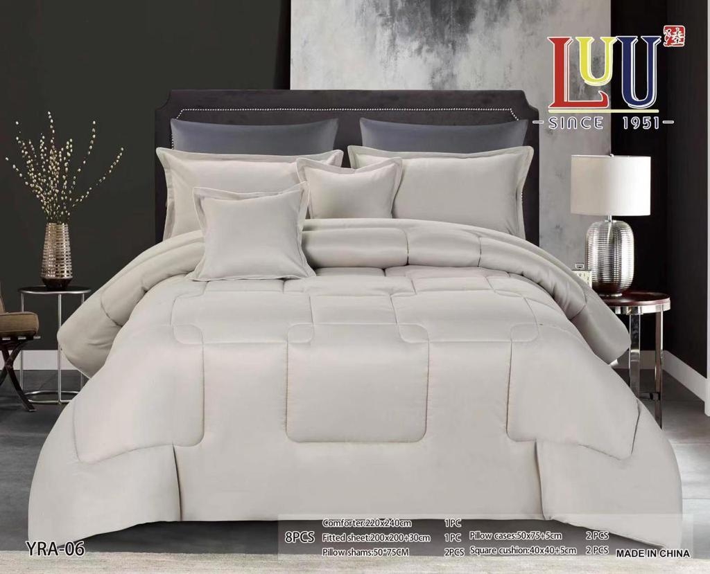 لحاف سرير كبير لون بيج