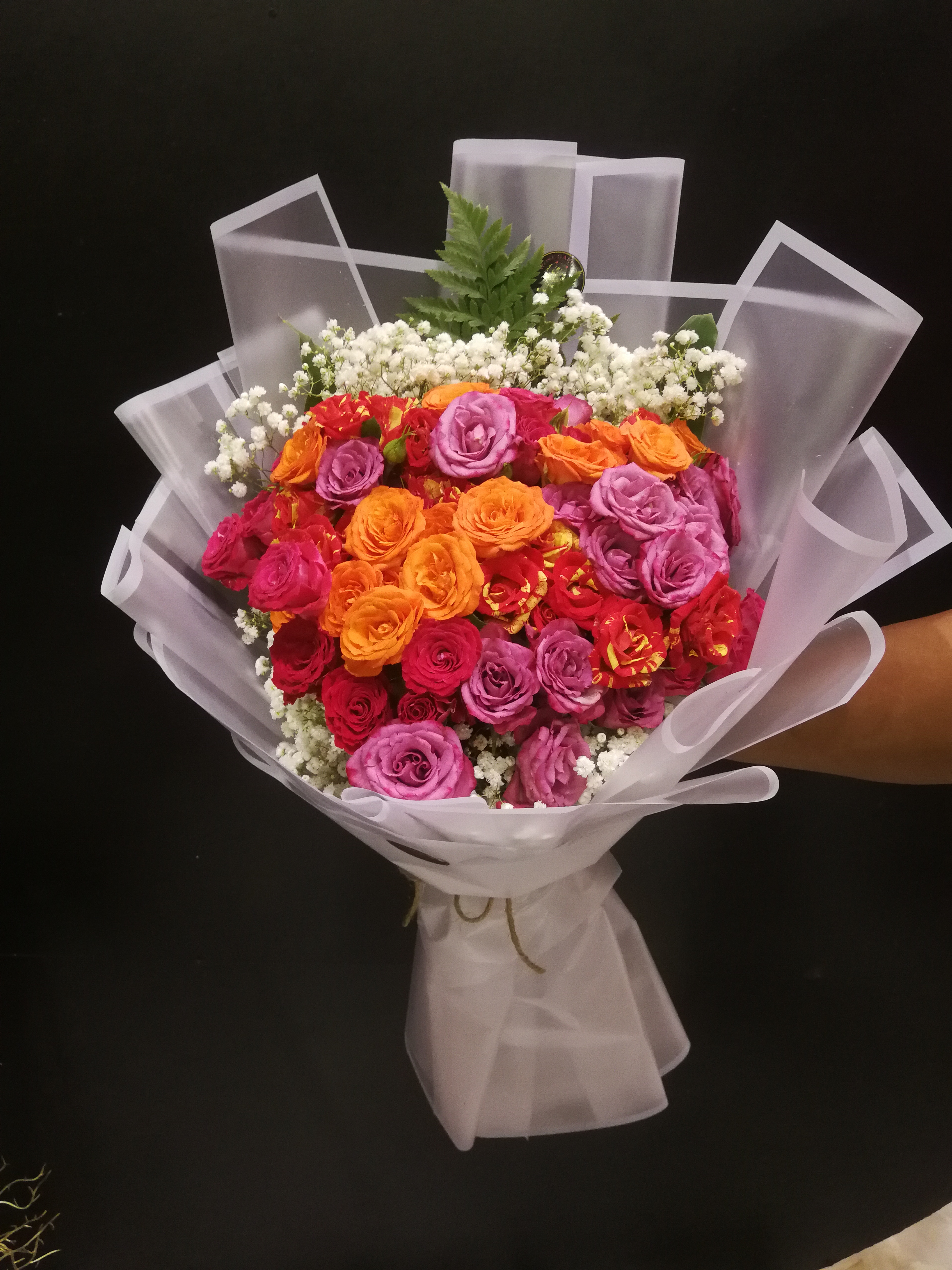 بوكيه ورد بيبي روزملون