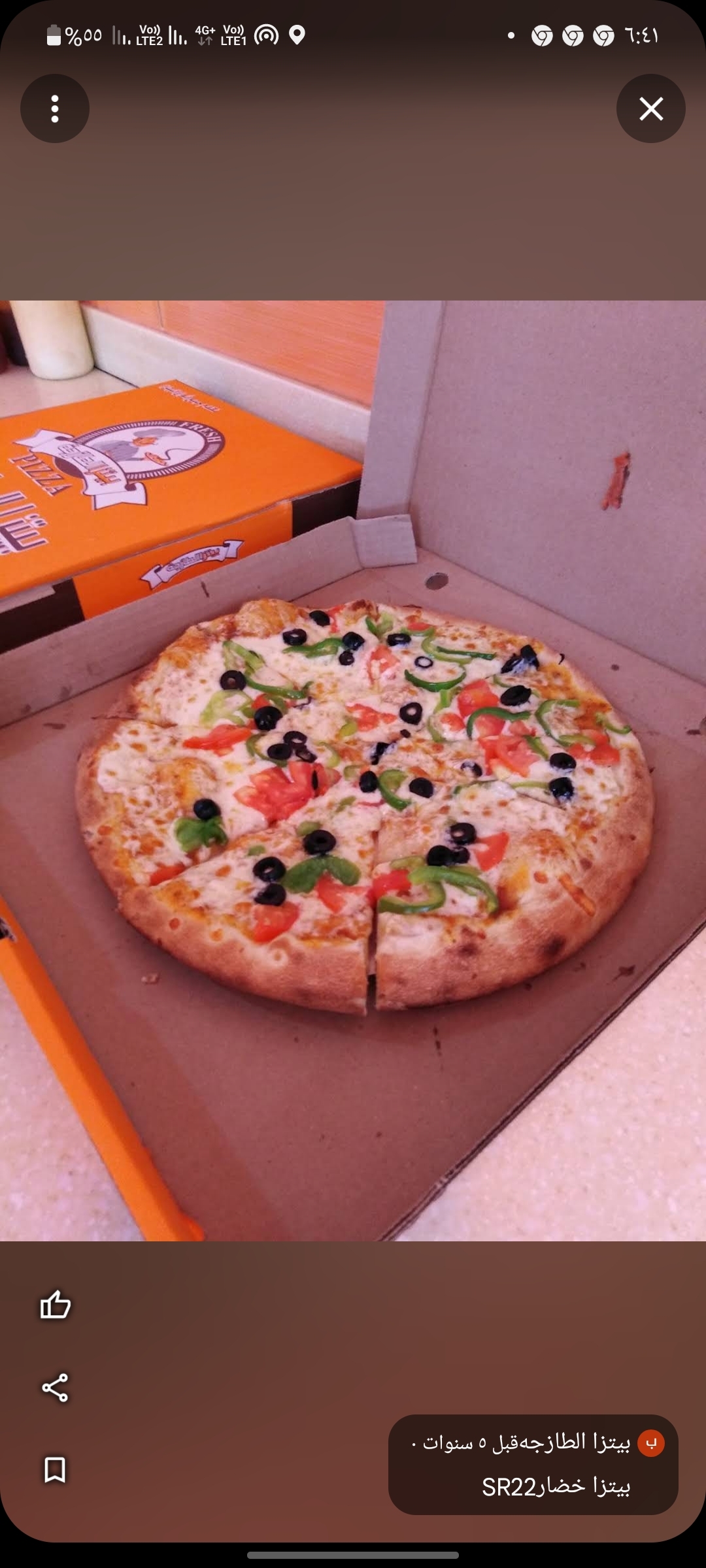 بيتزا خضار بلجبن الموزرلا