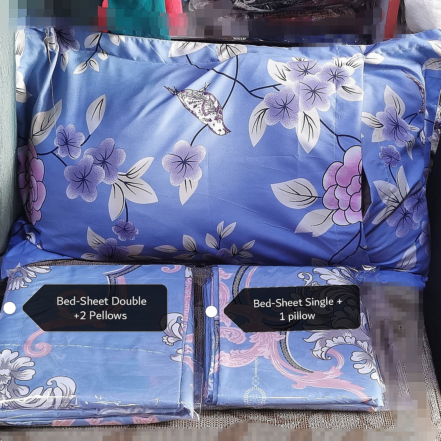 وسادة وشراشف للسرير